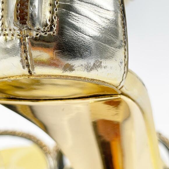 Giuseppe Zanotti for Christian Cowan Gold Watch Buckle Wedge Sandals IT 37.5 - Picture 13 of 15